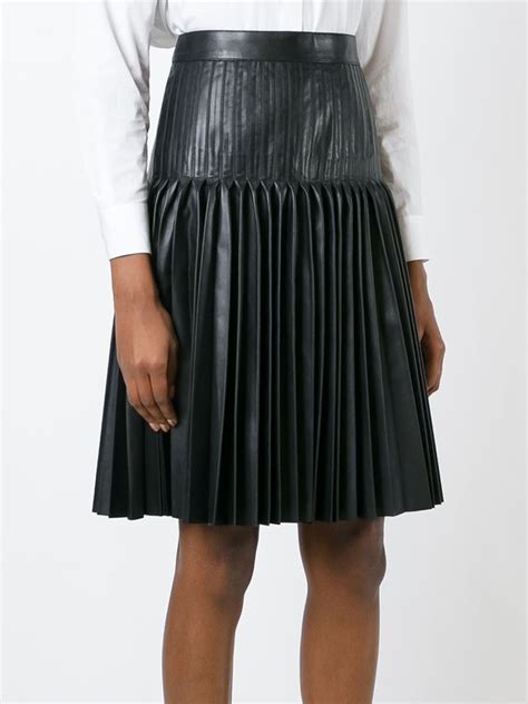 givenchy pleated leather skirt|Givenchy skirt denim.